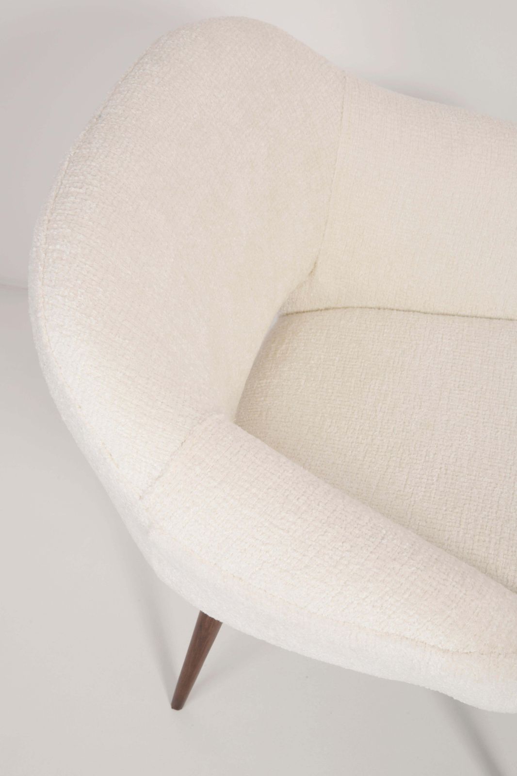 Pair Of Midcentury White Boucle Club Armchairs, 1960s photo buy