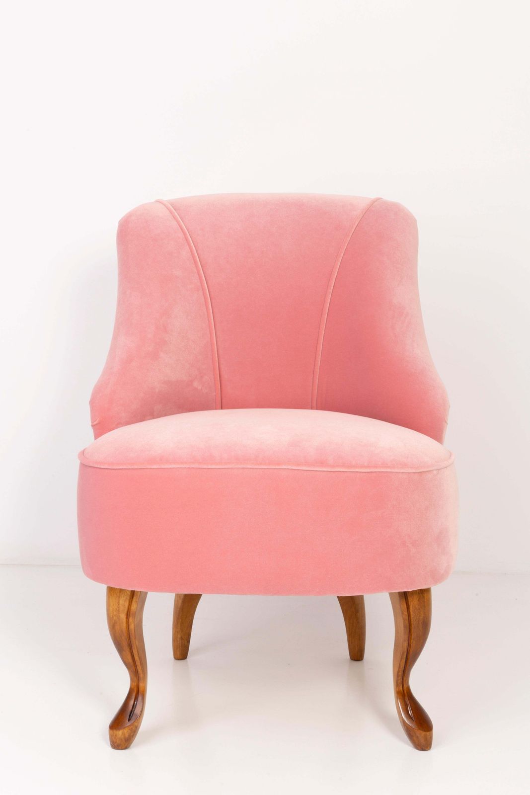Set Of Two 20th Century Art Deco Baby Pink Armchairs, 1950s photo for sale