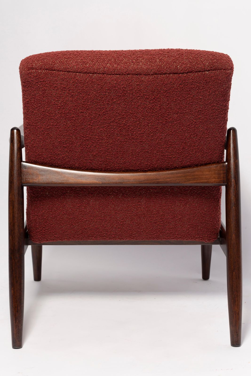 photo vinterior Two Mid Century Burgundy Boucle Gfm 64 Armchairs, Edmund Homa, Europe, 1960s