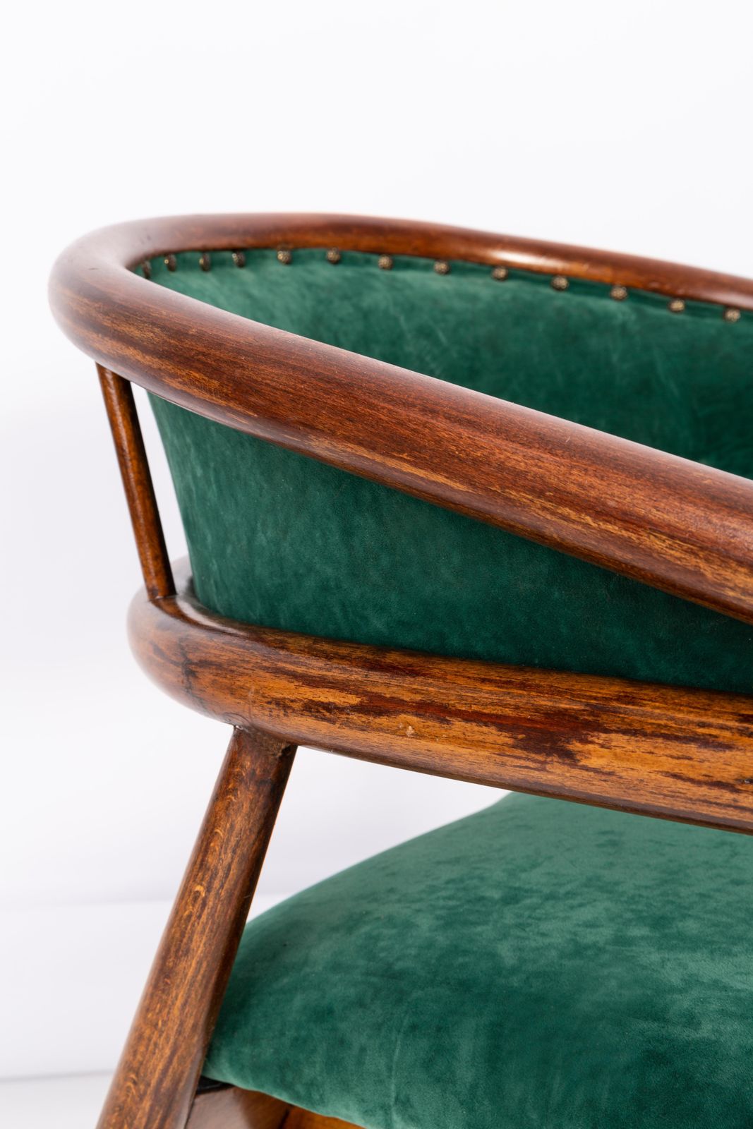 Set Of Two Vintage James Mont Bent Beech Armchairs, Dark Green, Europe, 1960s photo Furniture