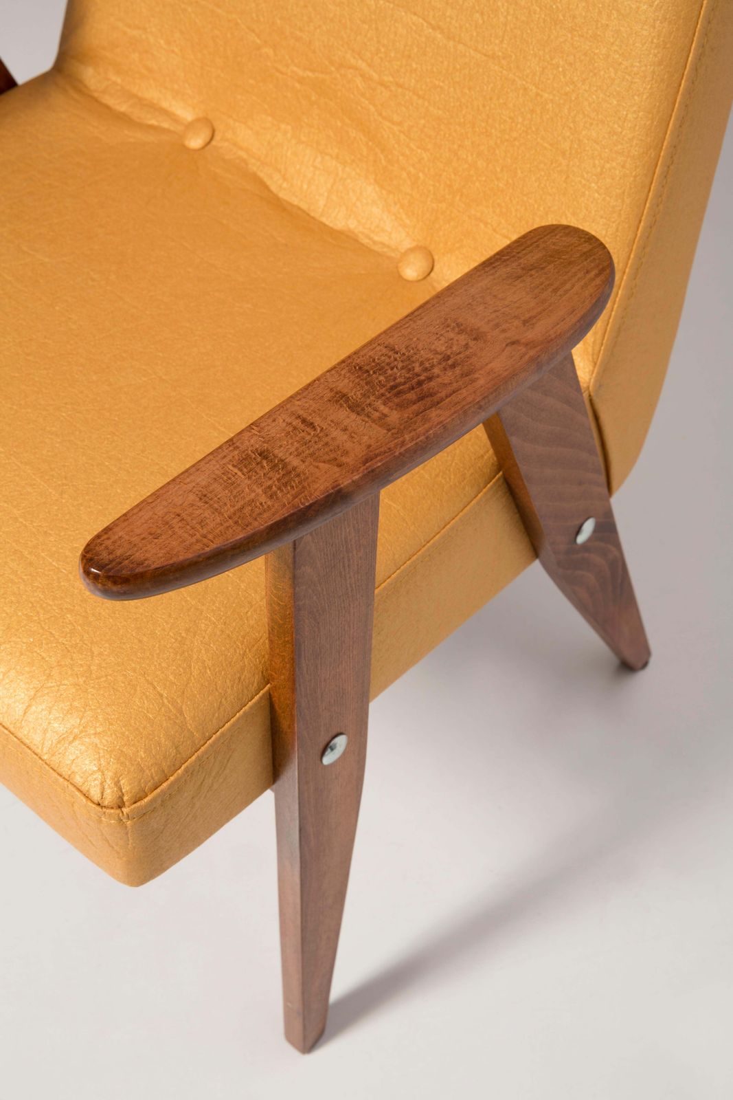 photo for sale Two Midcentury 366 Club Armchairs In Pineapple Leather, Jozef Chierowski, 1960s