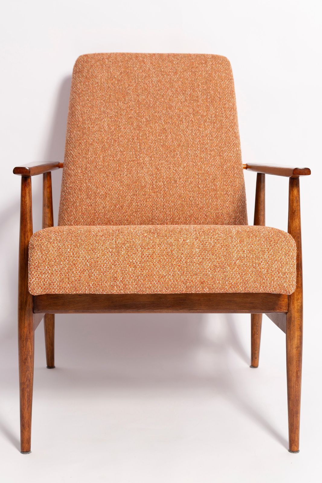 Furniture Set Of Two Mid Century Melange Orange Dante Armchairs And Stools, H. Lis, 1960s photo