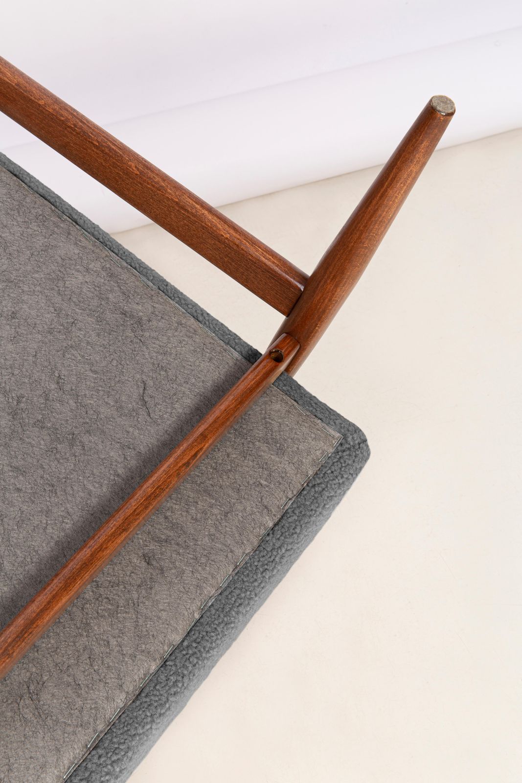 photo buy Pair Of Mid Century Grey Bouclé Dante Armchairs, H. Lis, 1960s