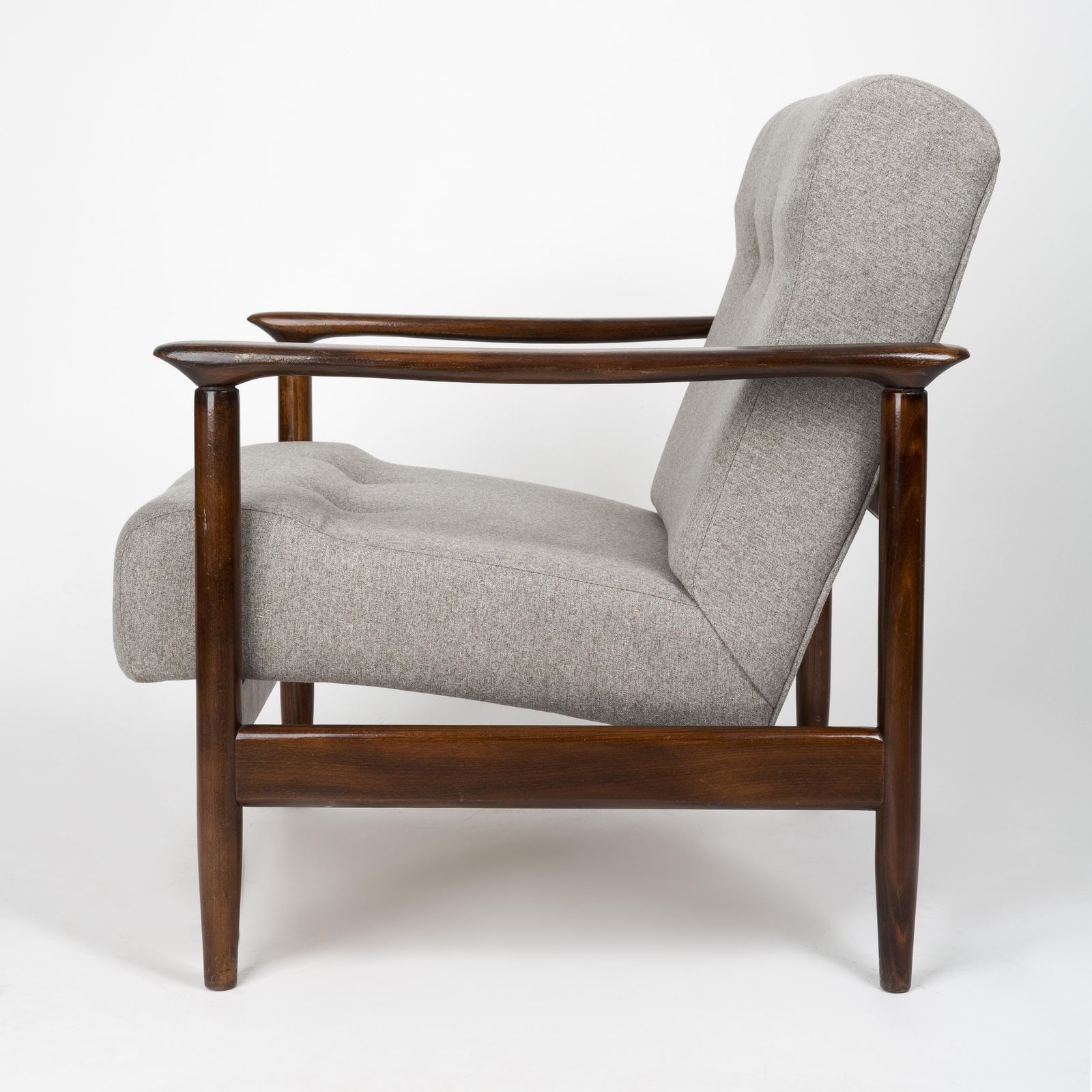 photo for sale Set Of Two Mid Century Beige Wool Armchairs, By Edmund Homa, Europe, 1960s