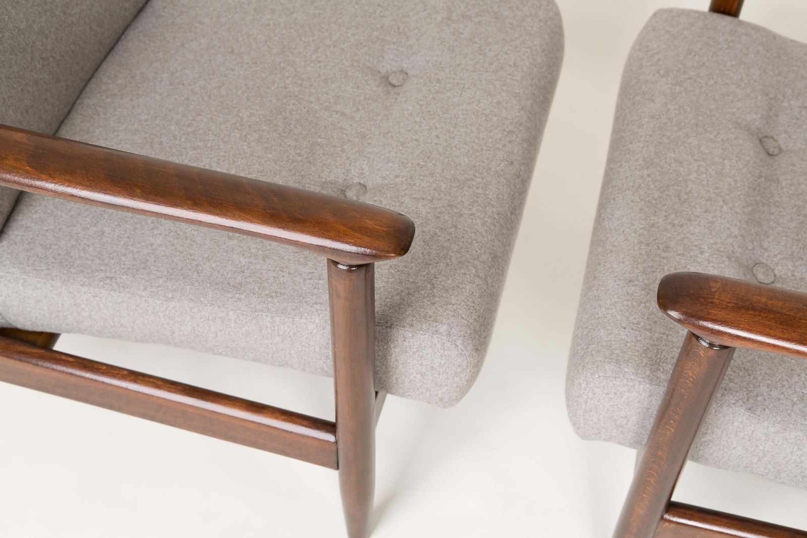 Pair Of Beige Armchairs, Edmund Homa, Gfm 142, 1960s, Poland photo Furniture
