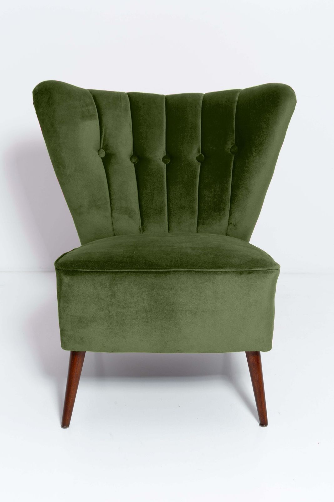 Set Of Two Mid Century Green Velvet Club Armchairs, Europe, 1960s photo buy