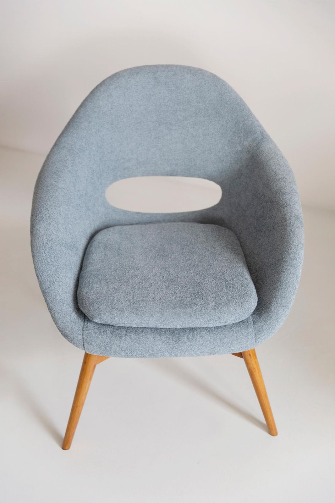 Set Of Two Mid Century Light Blue Shell Chairs, By Navratil, Czechoslovakia 1960 photo for sale
