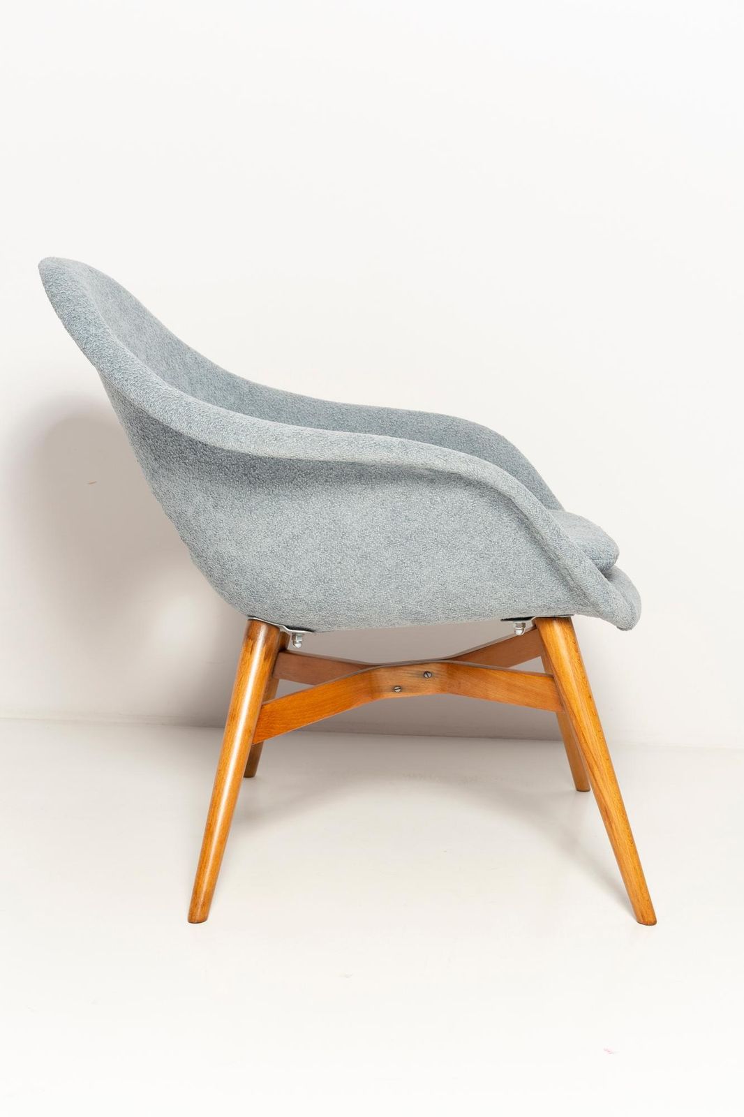 photo for sale Set Of Two Mid Century Light Blue Shell Chairs, By Navratil, Czechoslovakia 1960