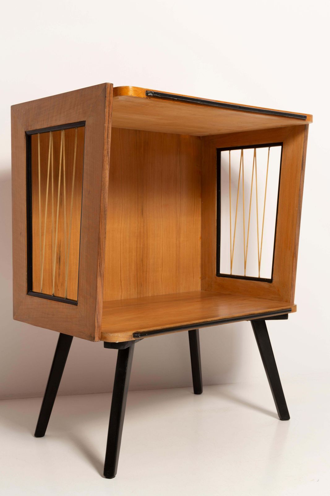 Mid Century Modern Vintage Tv Side Table, Beechwood, Poland, 1960s photo vinterior