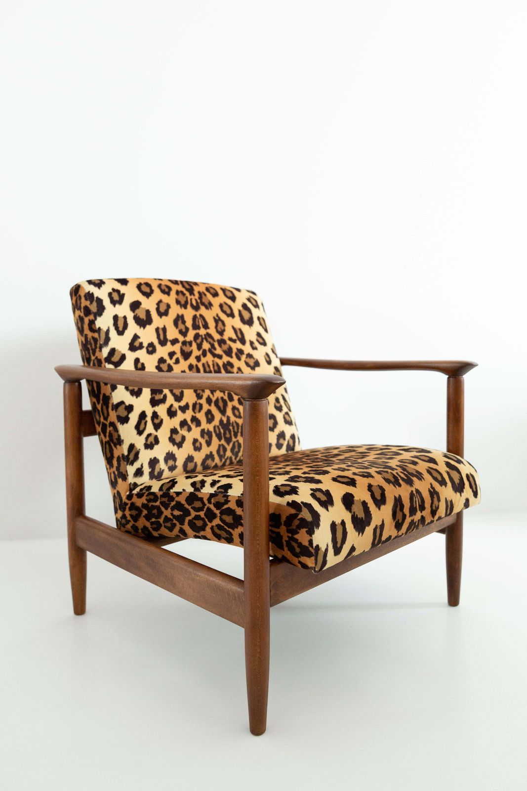 photo furniture Set Of Two Leopard Print Velvet Armchairs, Edmund Homa, Gfm 142, 1960s, Poland