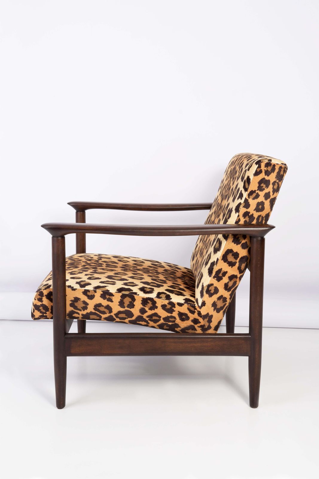 Two Leopard Velvet Armchairs, Hollywood Regency, Edmund Homa, 1960s, Poland photo buy