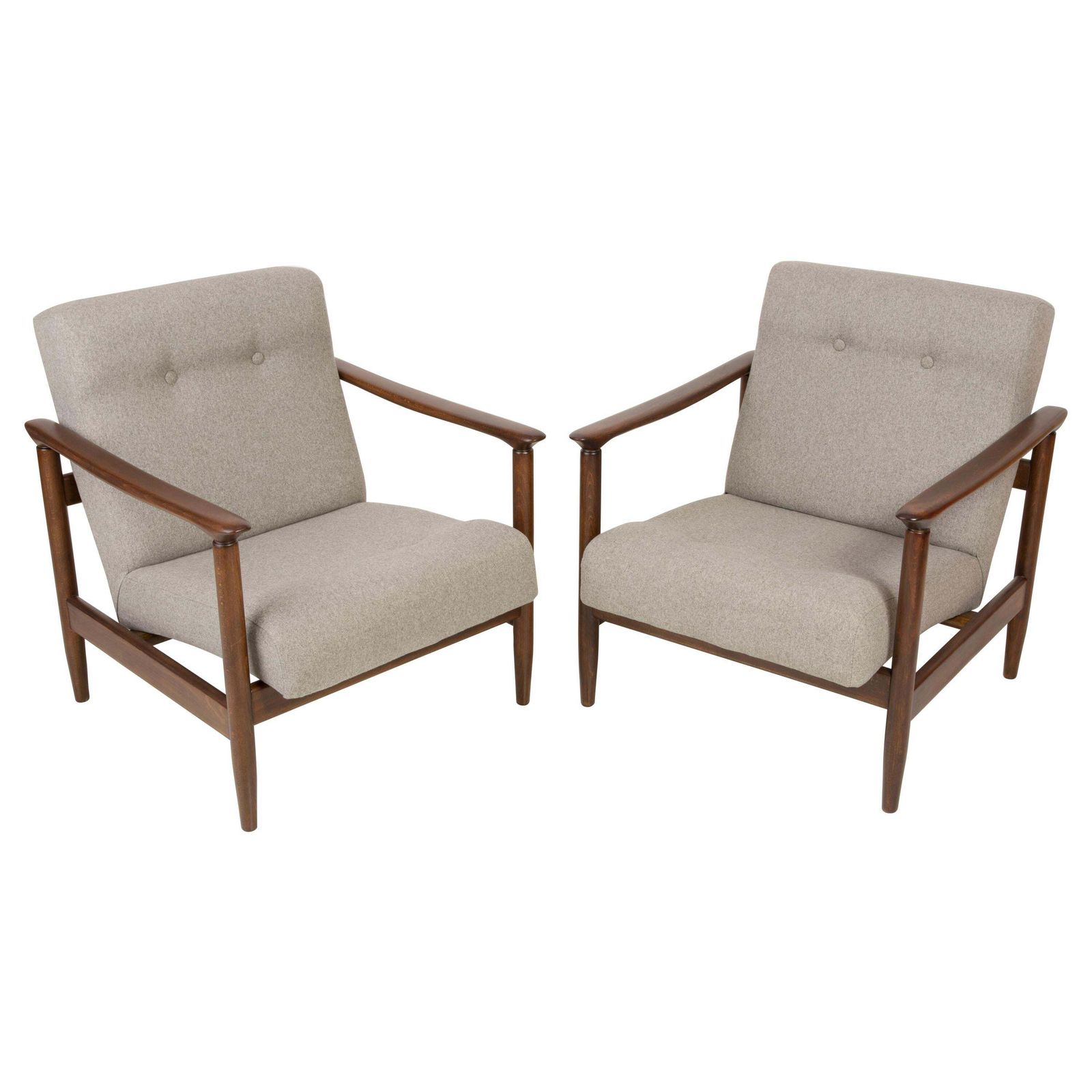 Pair Of Beige Armchairs, Edmund Homa, Type Gfm 142, 1960s, Poland