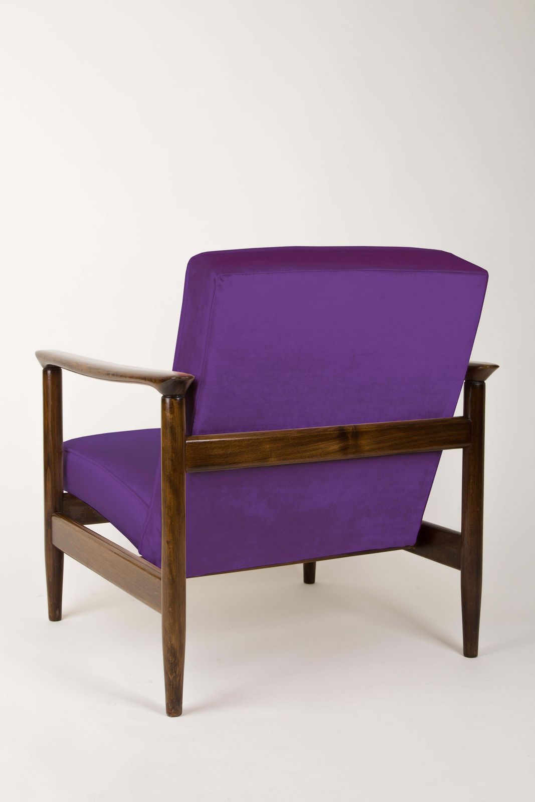 Paar Paars Violette Fauteuils, Edmund Homa, Gfm 142, Jaren 1960, Polen photo vintage