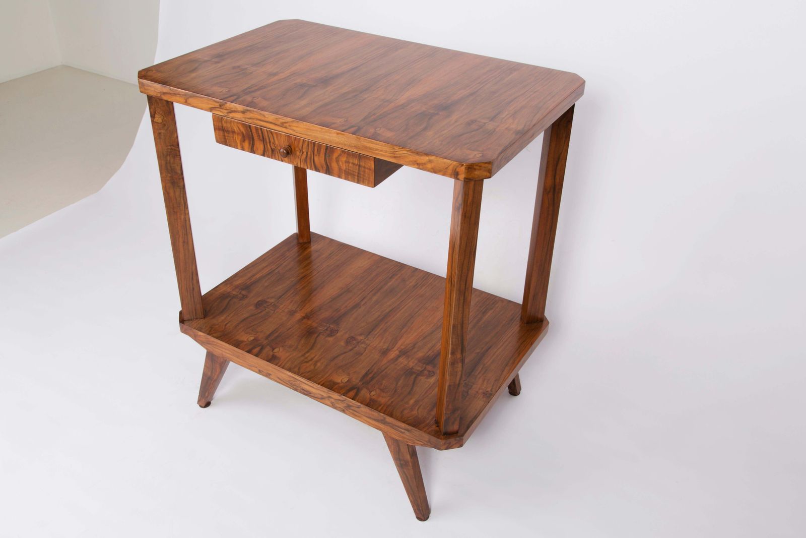 Mid Century Modern Vintage Tv Side Table, Beechwood, Poland, 1960s photo buy