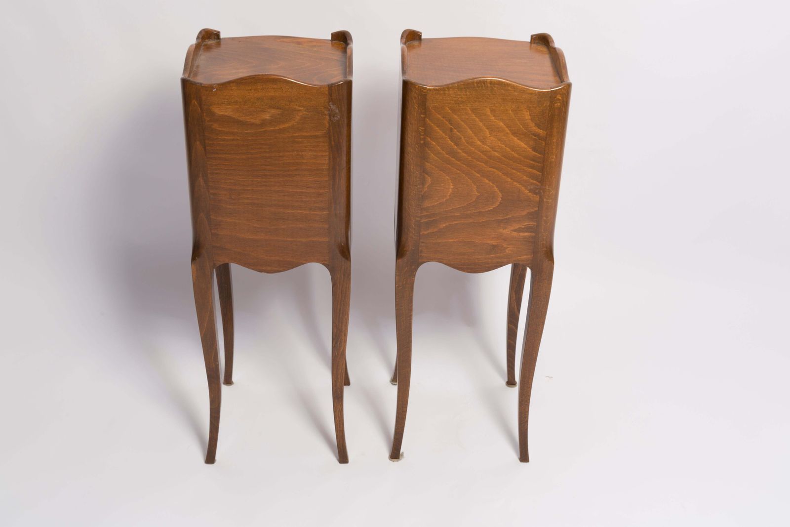 photo for sale Set Of Two Mid Century Night Tables, Wood, France, 1960s