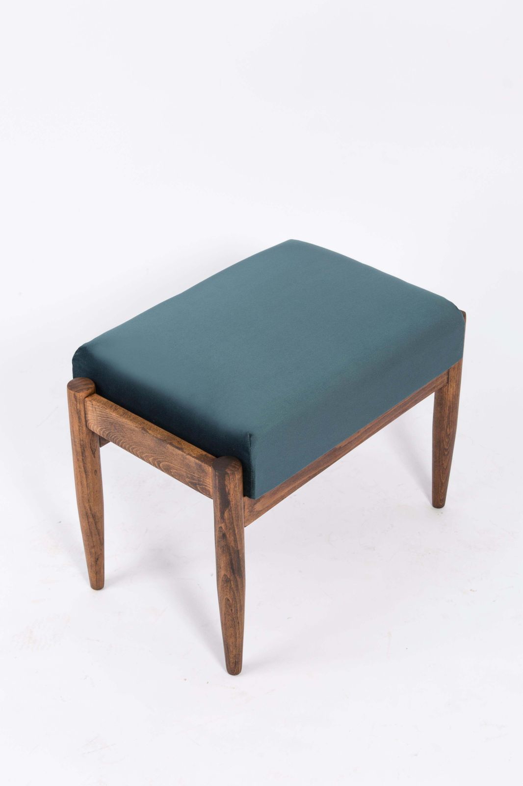 photo vintage Set Of Petrol Blue Vintage Armchairs And Stools, Edmund Homa, 1960s