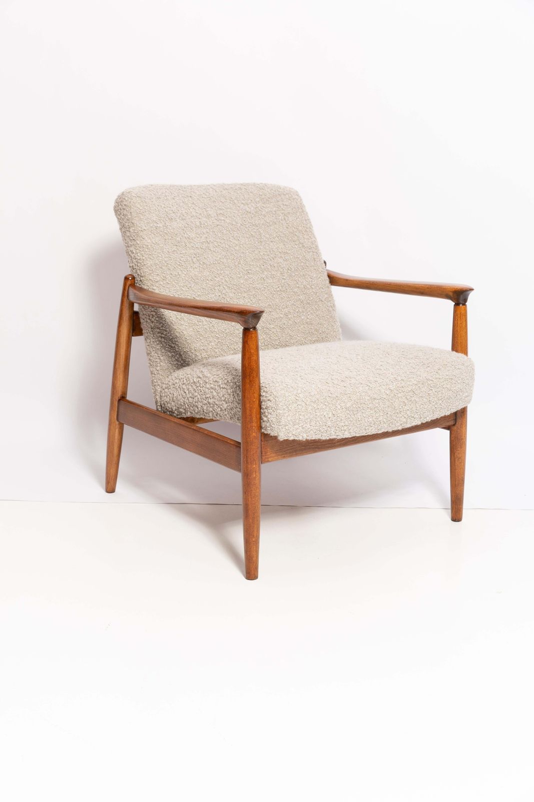 Set Of Two Midcentury Gray Alpaca Wool Armchairs, Edmund Homa, Poland, 1960s photo 3742.0
