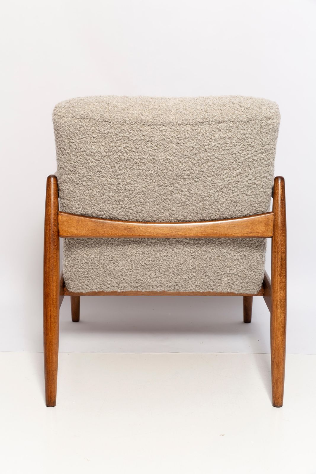 Furniture Set Of Two Midcentury Gray Alpaca Wool Armchairs, Edmund Homa, Poland, 1960s photo