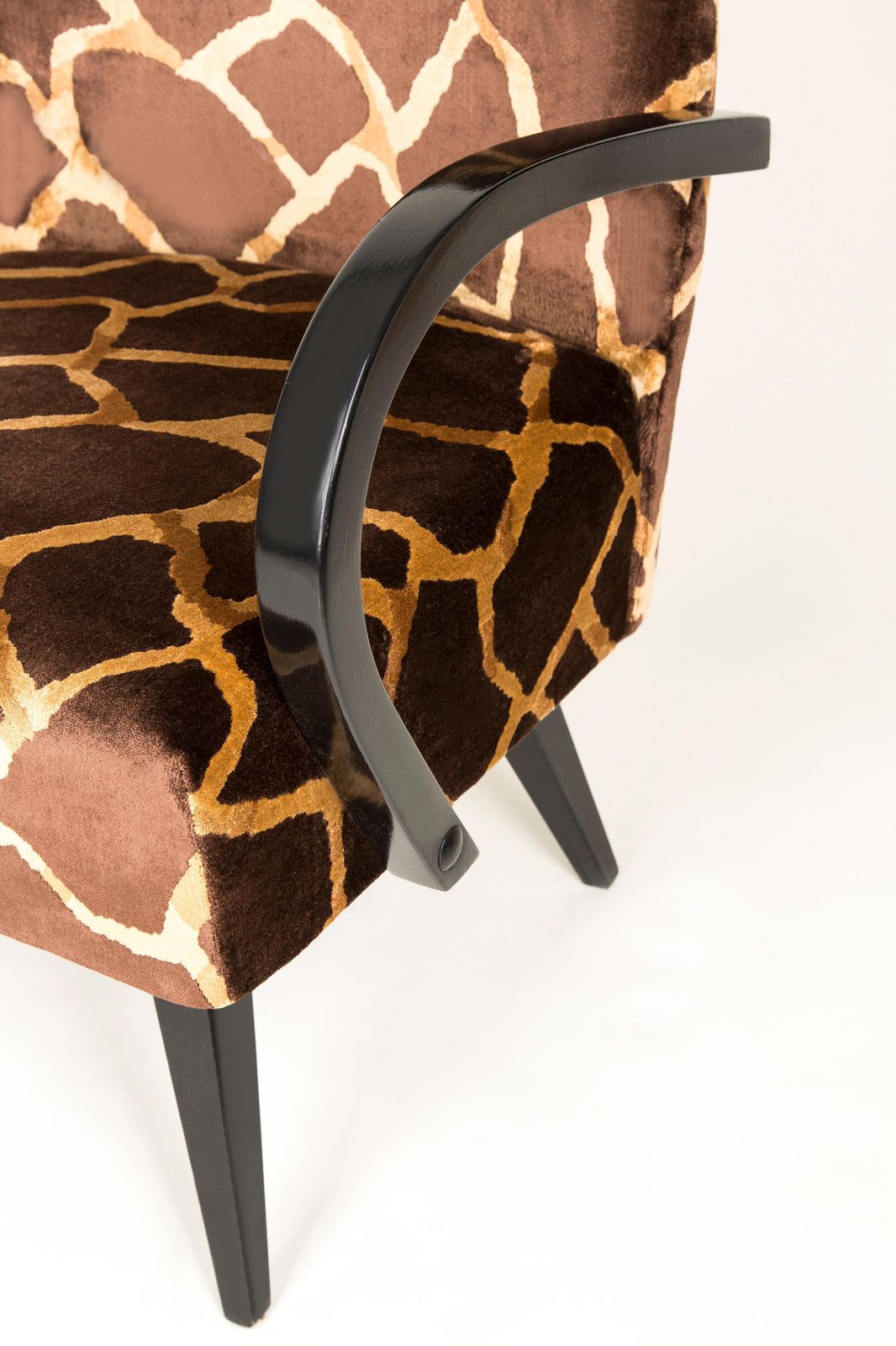 20th Century Pair Of Giraffe Brown And Beige Armchairs, 1960s photo Furniture