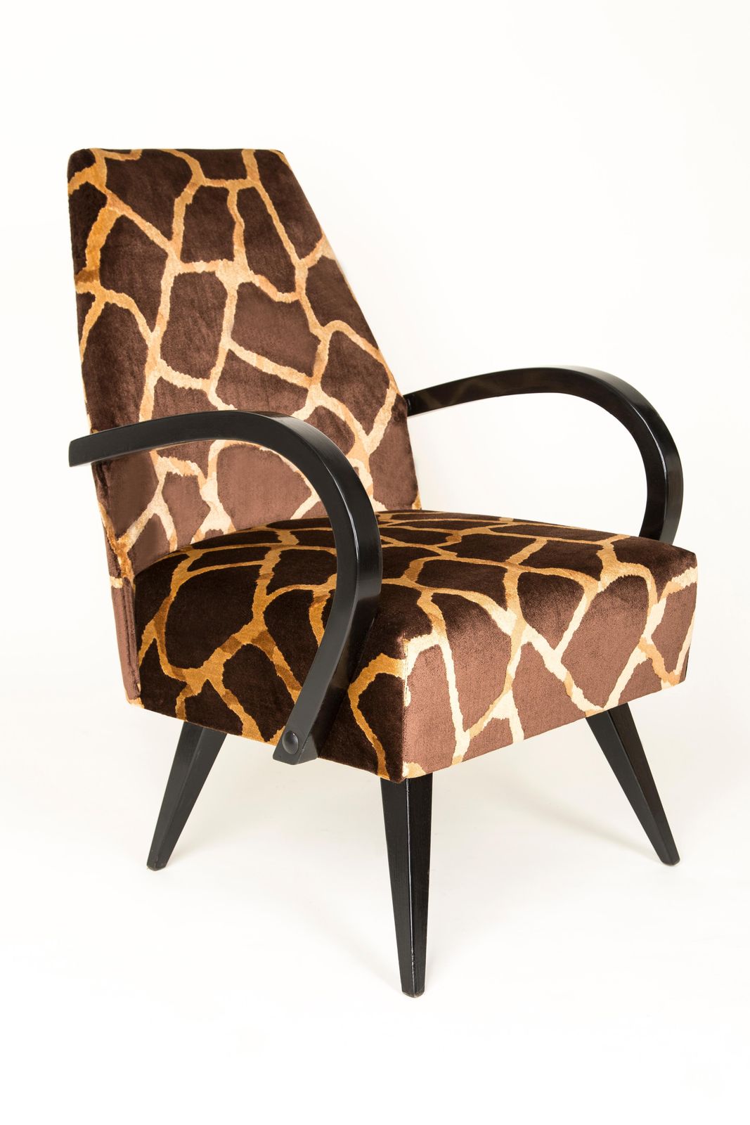 20th Century Pair Of Giraffe Brown And Beige Armchairs, 1960s photo buy