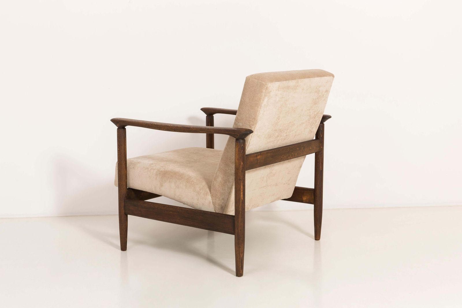 photo for sale Set Of Four Mid Century Modern Beige Armchairs, Edmund Homa, 1960s, Poland