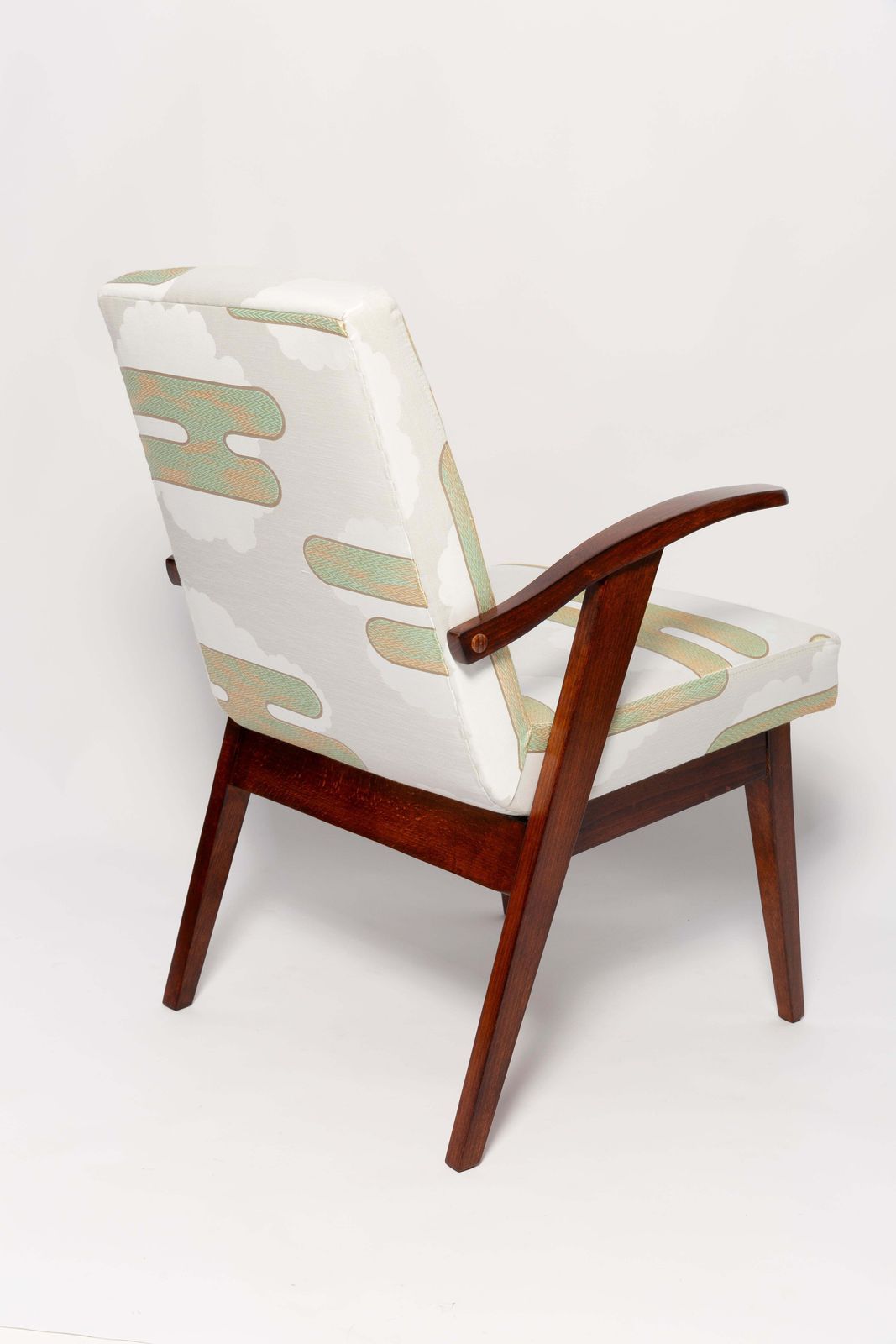 Furniture Four Mid Century Lontano Jacquard Green Armchairs By M. Puchala, Europe, 1960s photo