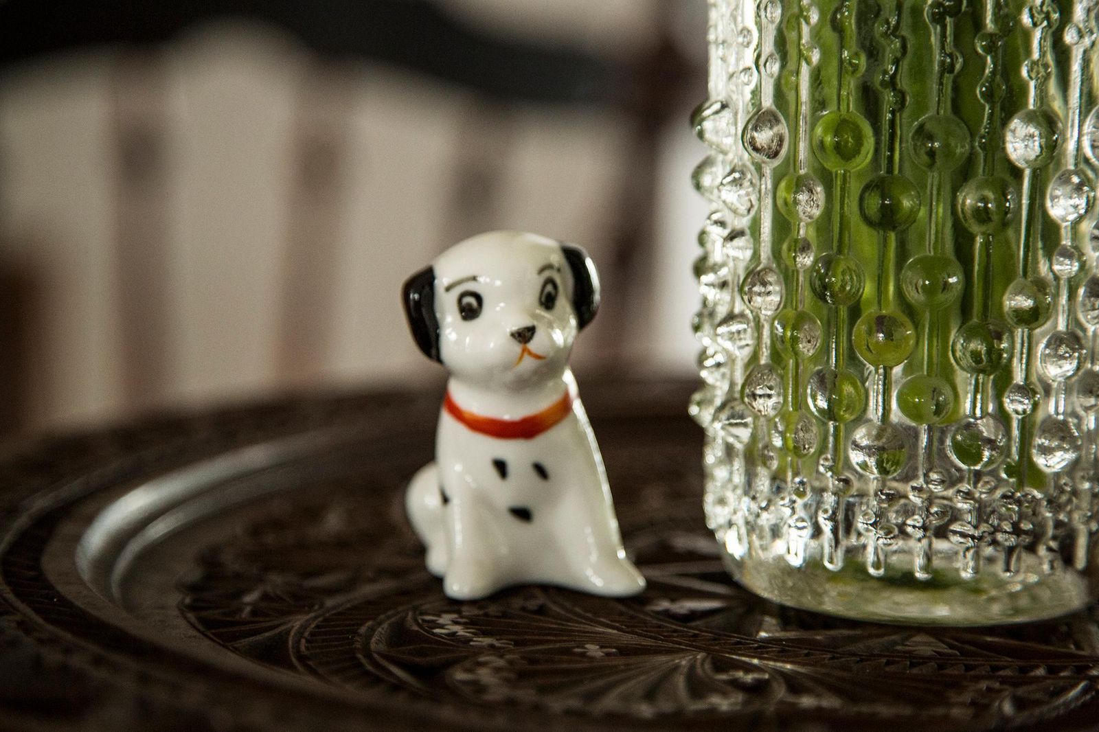 Midcentury Mini White Dalmatian Dog Sculpture, Italy, 1960s photo furniture