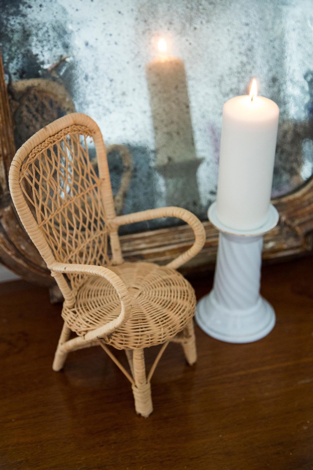 Midcentury Wood Brown Chair Decorative Sculpture Candlestick, France, 1960s photo Home Decor