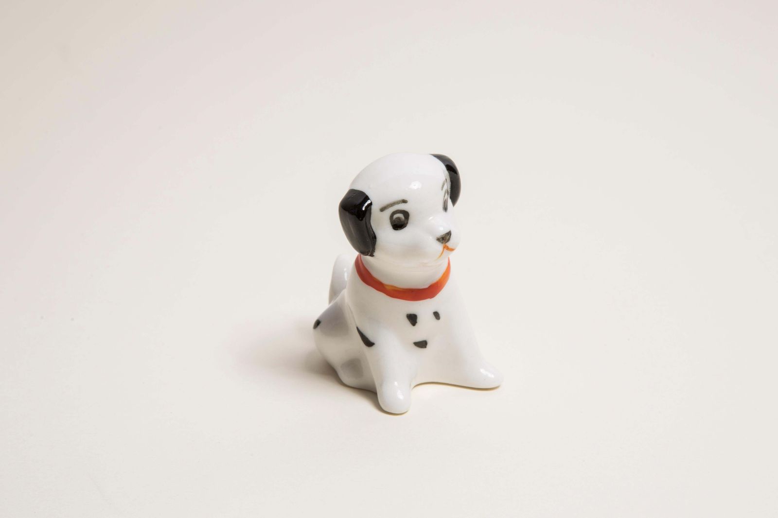 Midcentury Mini White Dalmatian Dog Sculpture, Italy, 1960s photo vintage