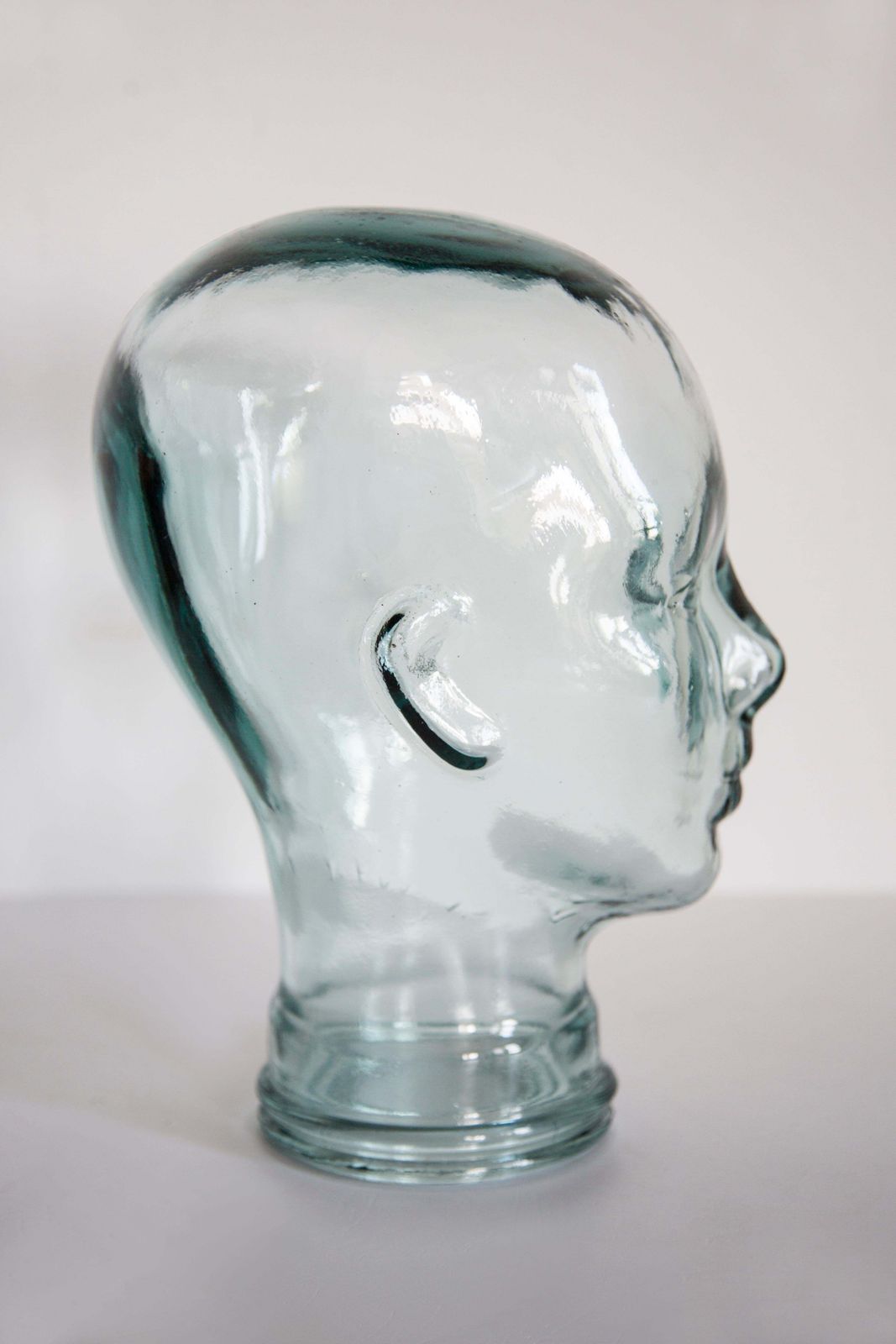 Transparent Vintage Decorative Mannequin Glass Head Sculpture, 1970s, Germany photo vintage