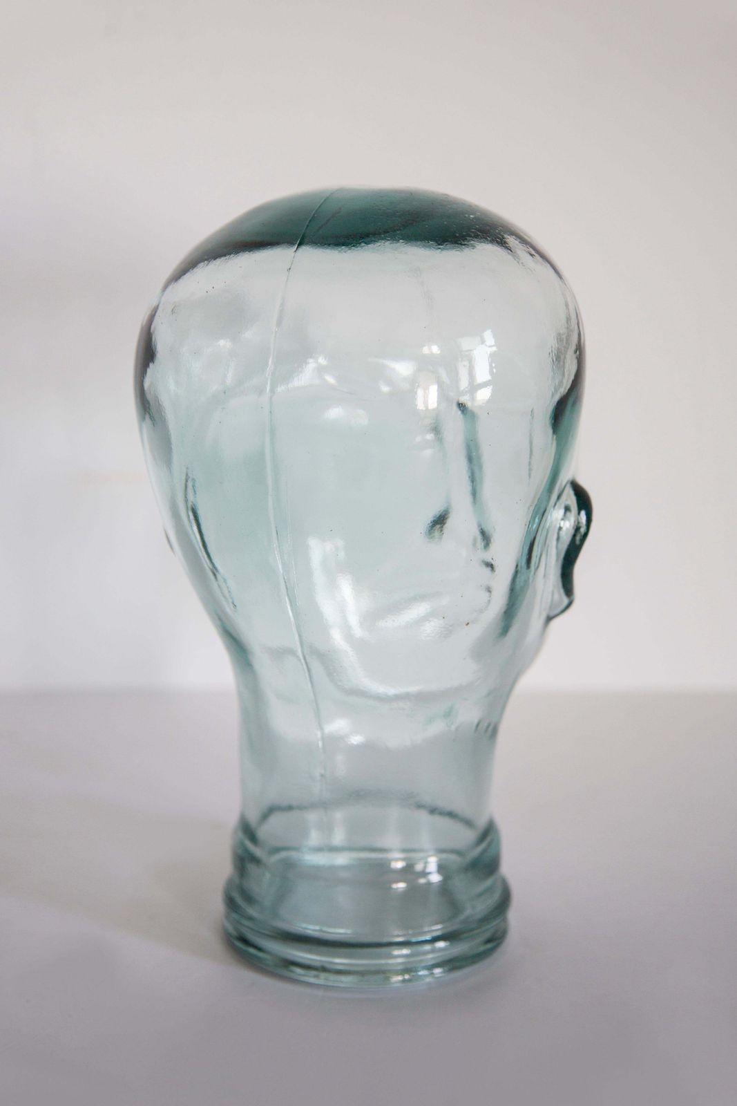 photo furniture Transparent Vintage Decorative Mannequin Glass Head Sculpture, 1970s, Germany