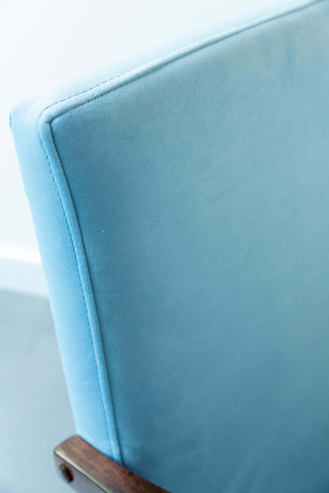 Set Of Six 20th Century Armchairs In Baby Blue Velvet, Mieczyslaw Puchala, 1960s photo 5102.0