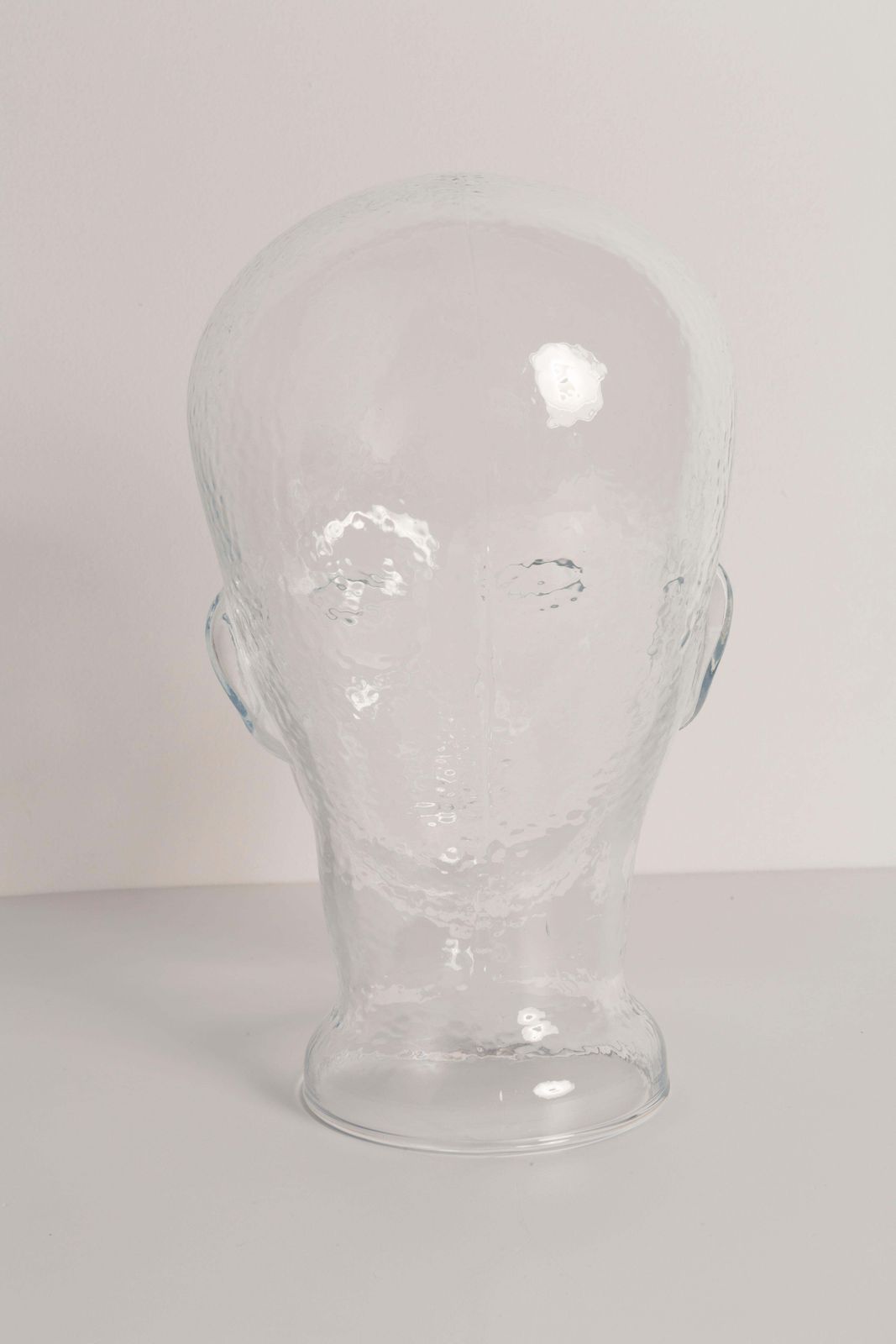 photo for sale Transparent Vintage Decorative Mannequin Glass Head Sculpture, 1970s, Germany
