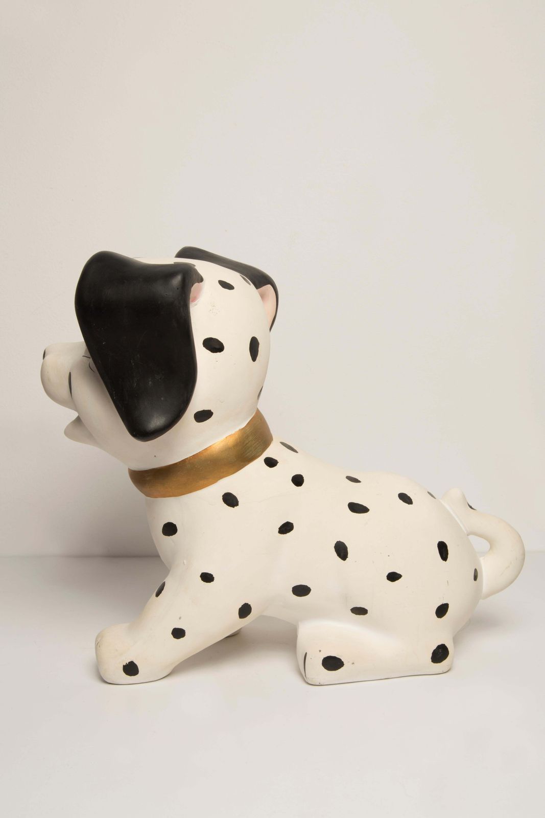 Midcentury White Big Dalmatian Dog Sculpture, Italy, 2000s photo vintage