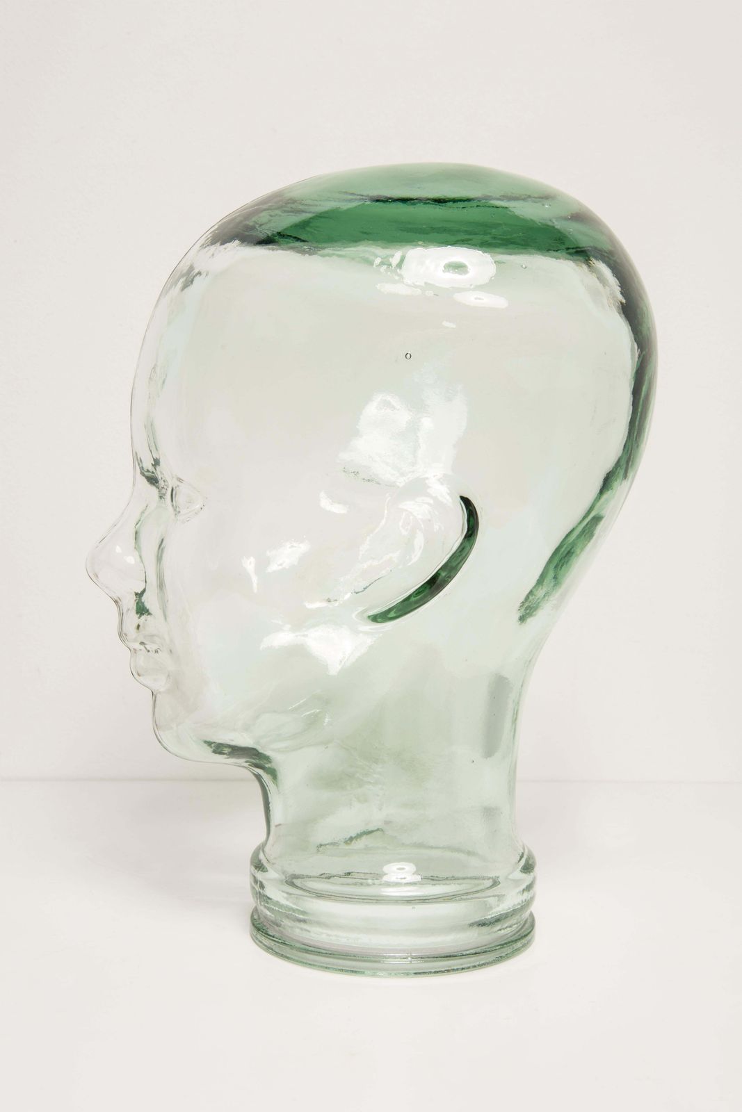 Transparent Vintage Decorative Mannequin Glass Head Sculpture, 1970s, Germany photo vinterior