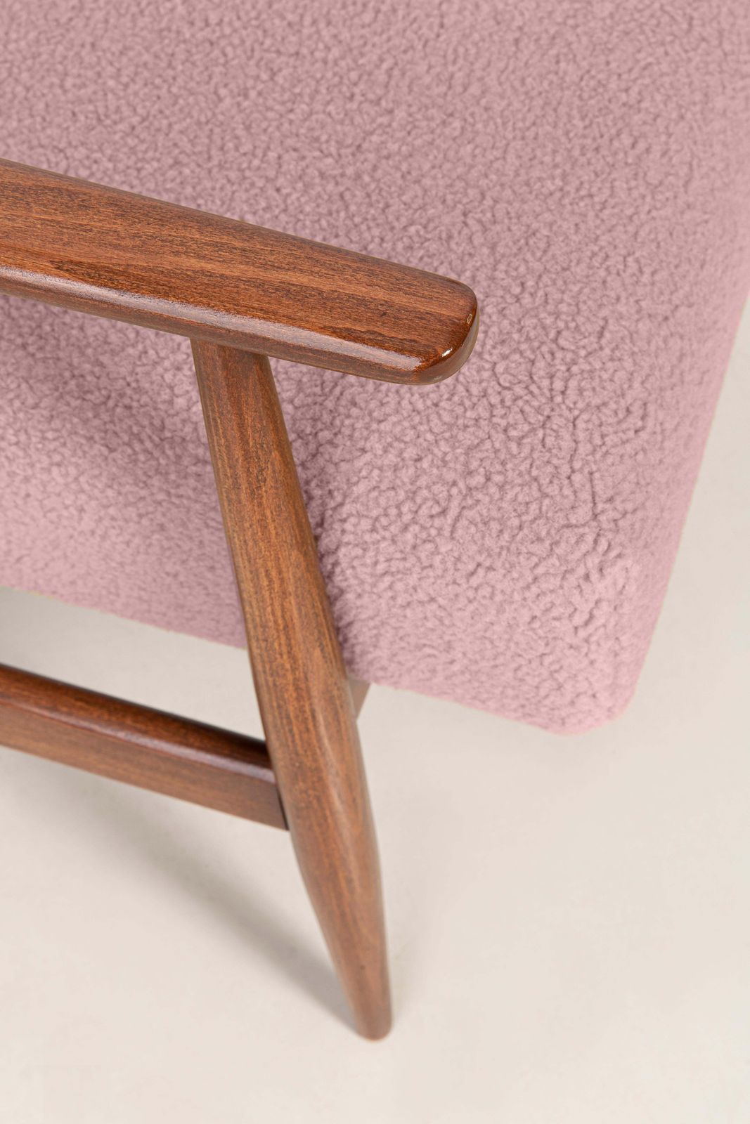 Twelve Dusty Pink Bouclé Dante Armchairs, H. Lis, Europe, 1960s photo buy