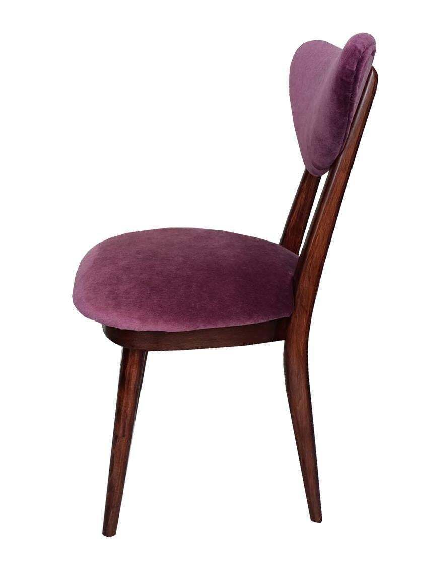 Mid Century Fauteuil Met Pruimpaars Fluweel En Walnoothouten Frame, Polen, Ca. Jaren 1960 photo Meubels