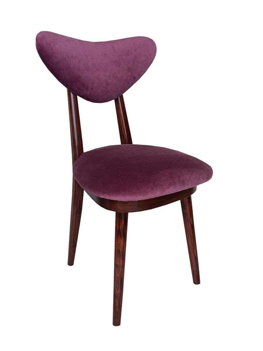 Mid Century Fauteuil Met Pruimpaars Fluweel En Walnoothouten Frame, Polen, Ca. Jaren 1960 photo 510.0