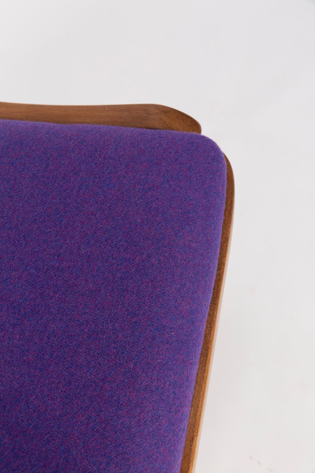 Mid Century Modern Bumerang Chair, Purple Violet Wool, Poland, 1960s photo vinterior