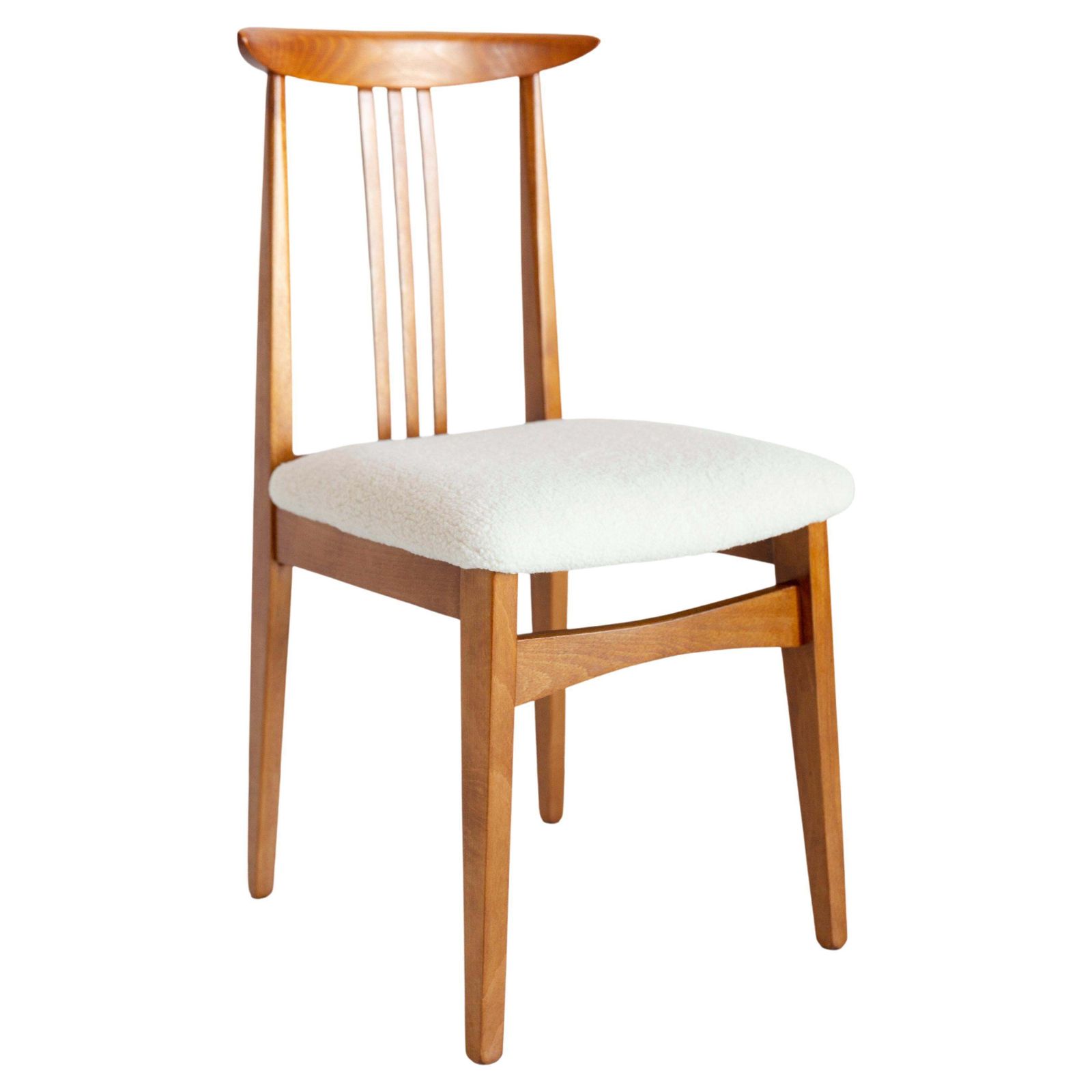 Mid Century Modern Light Boucle Chair, Designed By M. Zielinski, Europe, 1960s