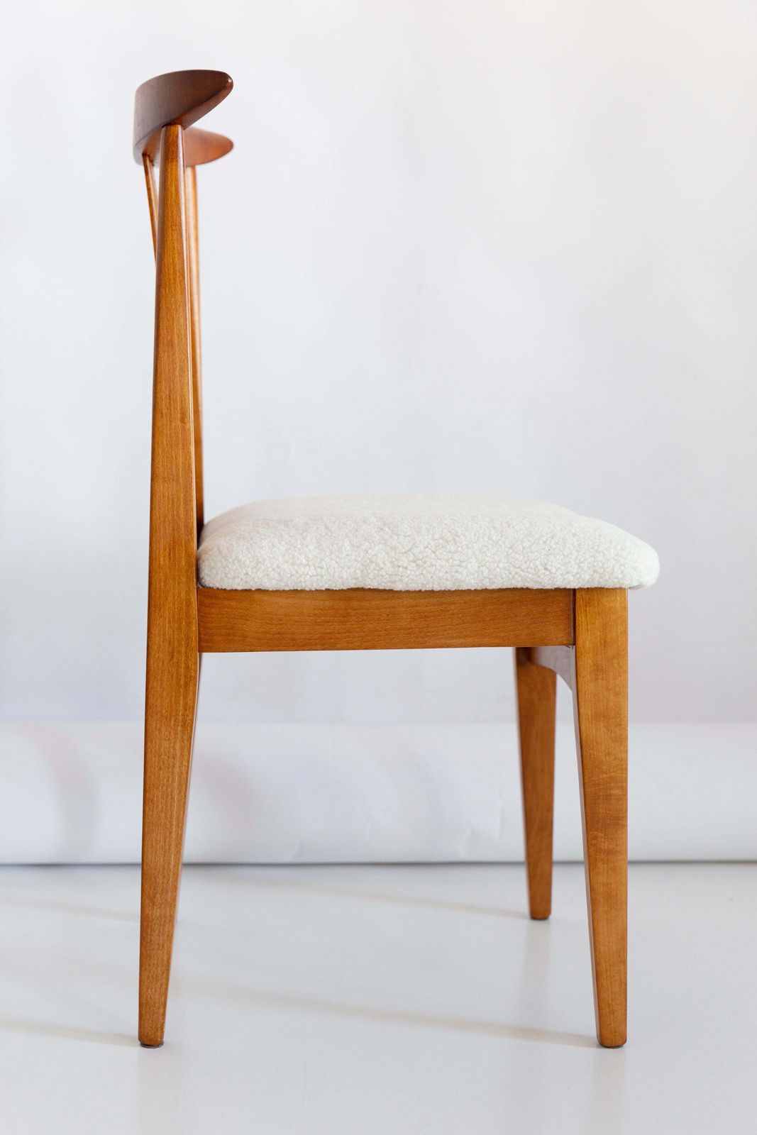 Mid Century Modern Light Boucle Chair, Designed By M. Zielinski, Europe, 1960s photo buy