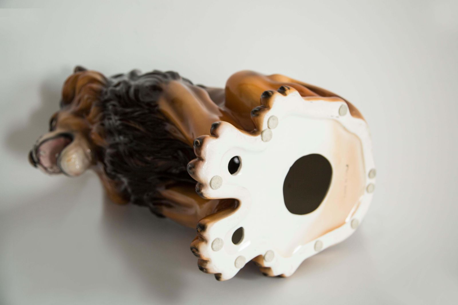 photo buy Mid Century Hand Painted Ceramic Lion Sculpture, Italy, 1960s