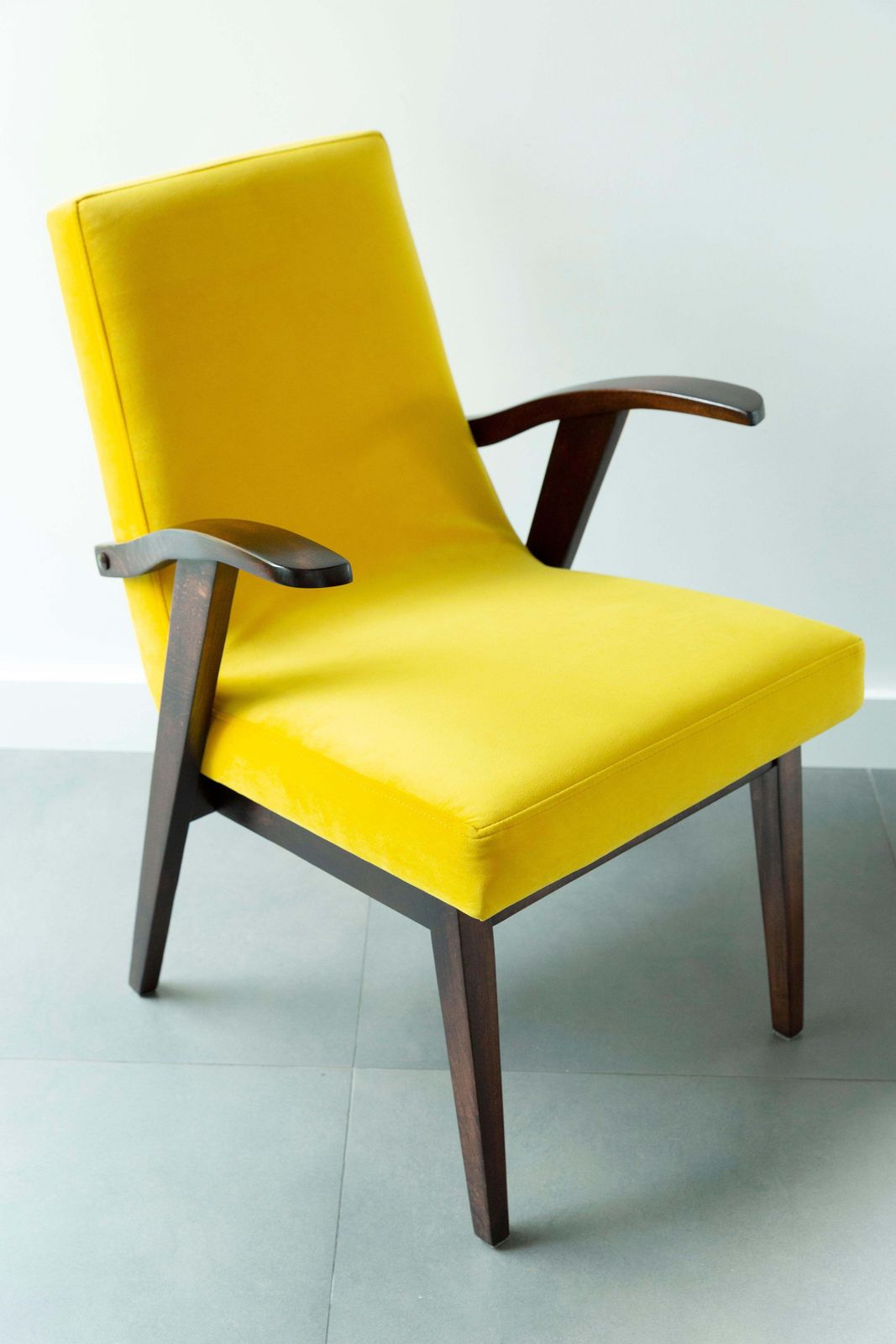 20th Century Vintage Yellow Armchair By Mieczyslaw Puchala, 1960s photo for sale