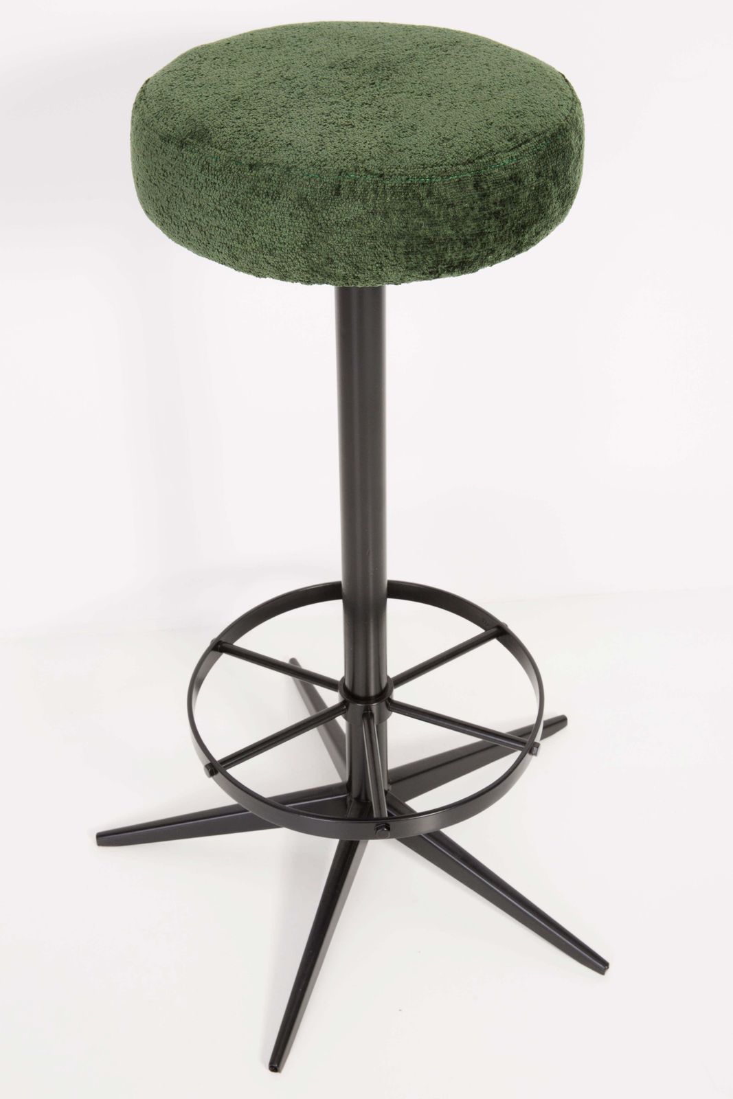 Set Of Four Mid Century Modern Dark Green Bar Stools, 1960s photo vinterior