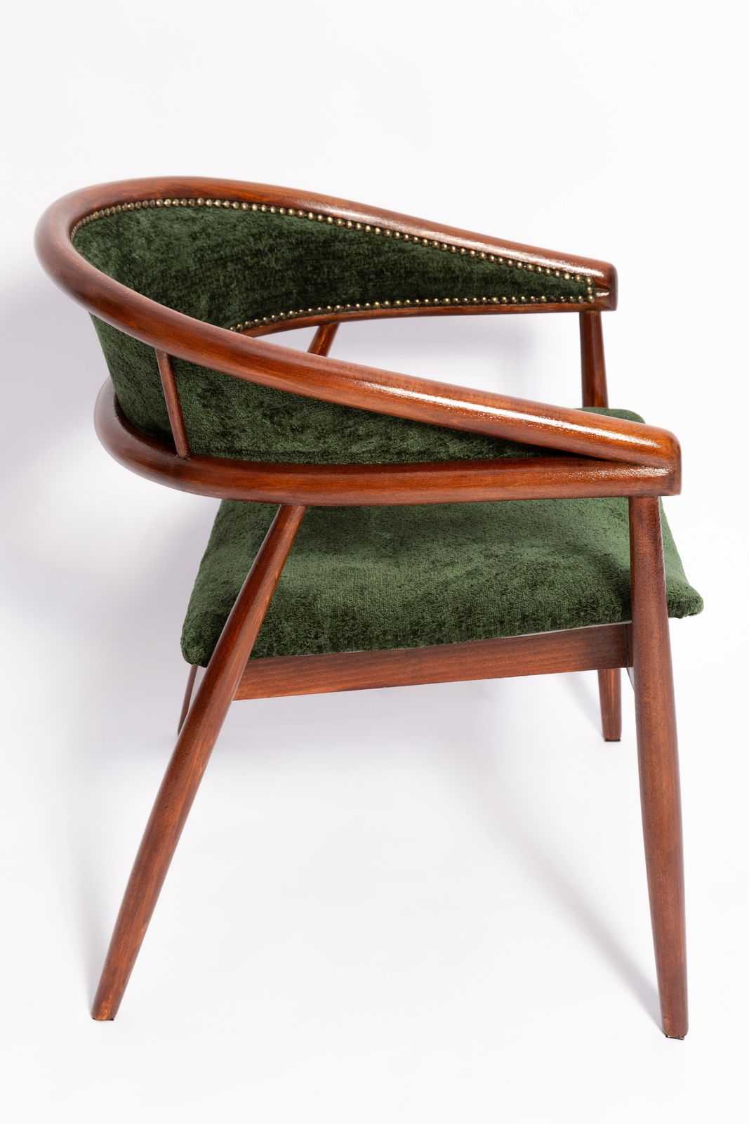 Set Of Two Mid Century James Mont King Cole Armchairs, Dark Green Velvet, 1960s photo buy