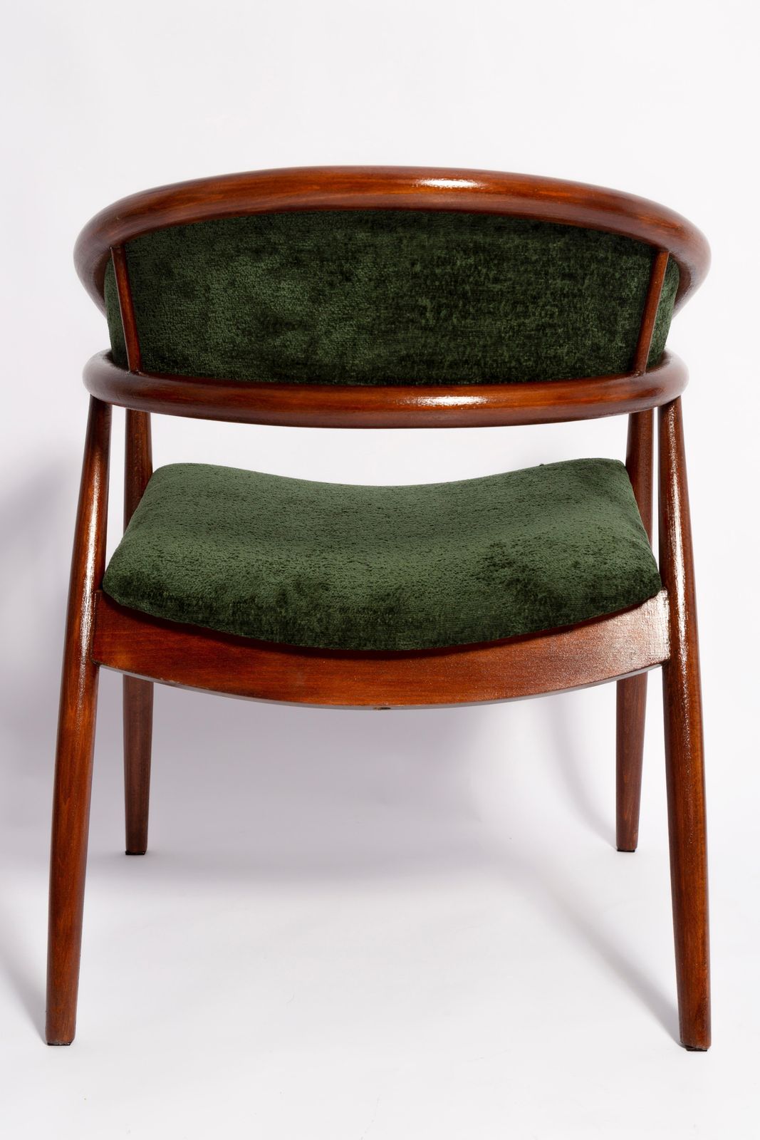 photo for sale Set Of Two Mid Century James Mont King Cole Armchairs, Dark Green Velvet, 1960s