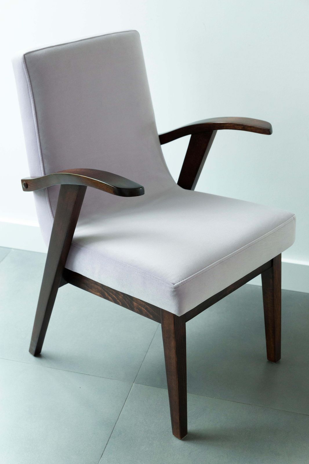 Set Of Four Vintage Chairs In Pastel Velvet By Mieczyslaw Puchala, 1960s photo furniture