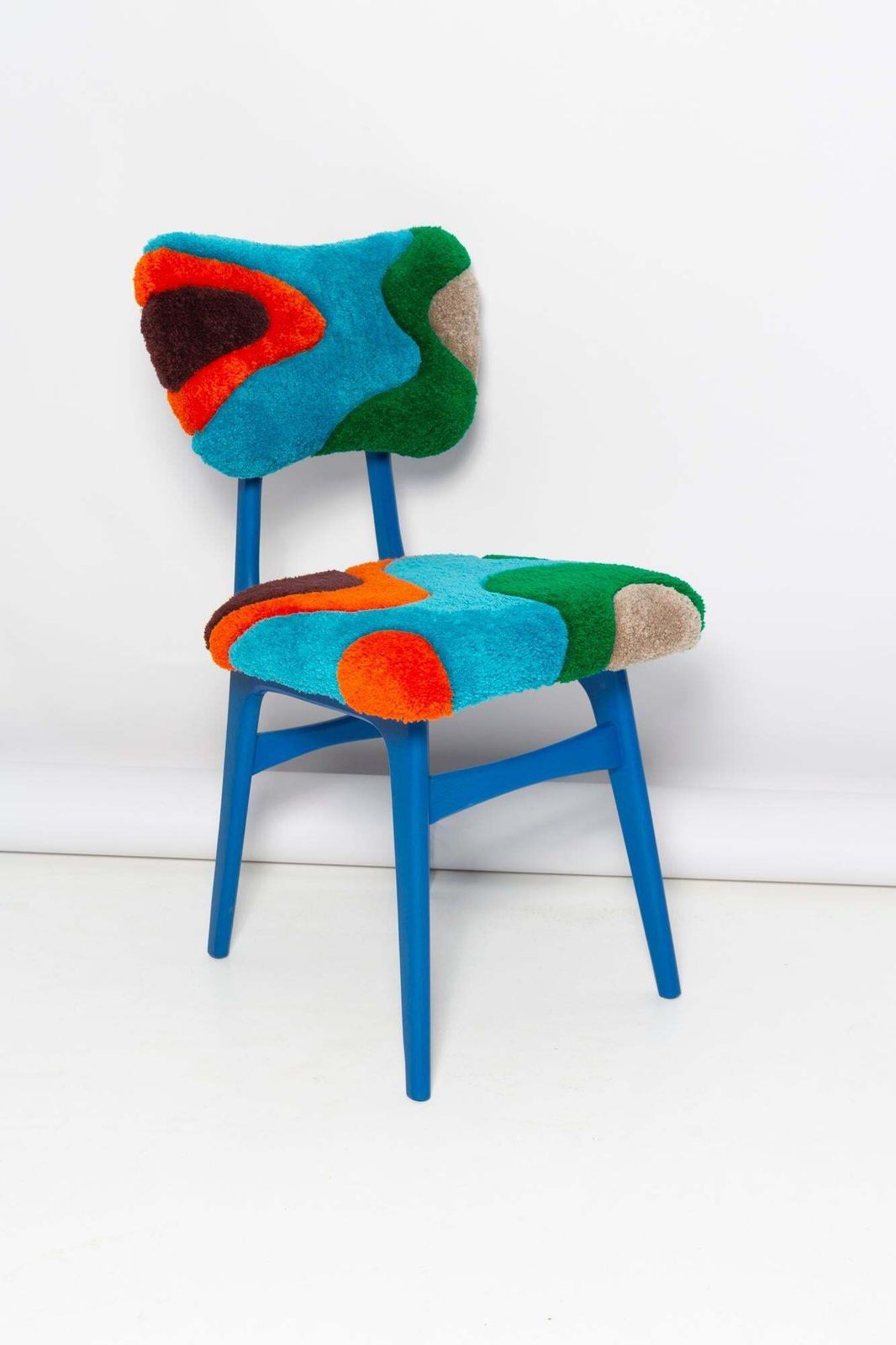 Set Of Six Midcentury Butterfly & Heart Chairs, Hand Tufting Wool, Europe, 1960s photo vintage