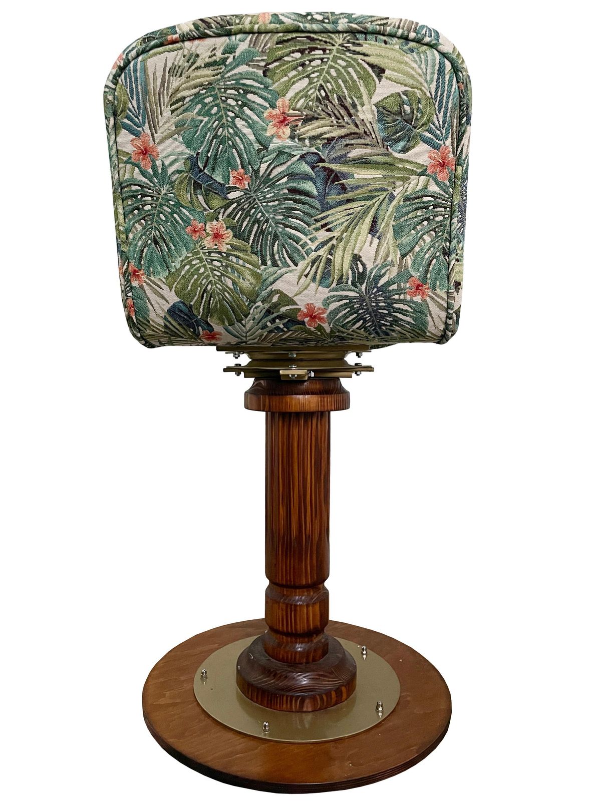 photo vintage Set Of Eight Vintage Flowers And Wood Swivel Bar Stools, Germany, 1960s