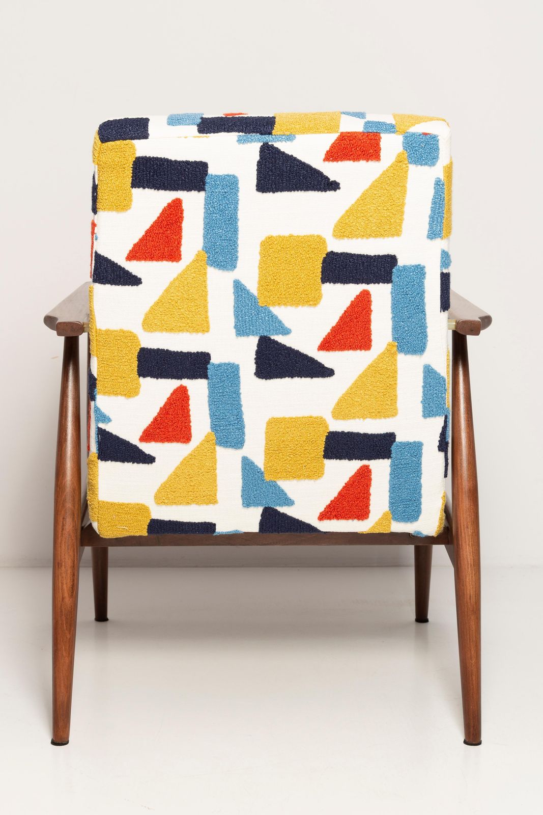Mid Century Pop Art White Boucle Dante Armchair, H. Lis, , Poland, 1960s photo buy